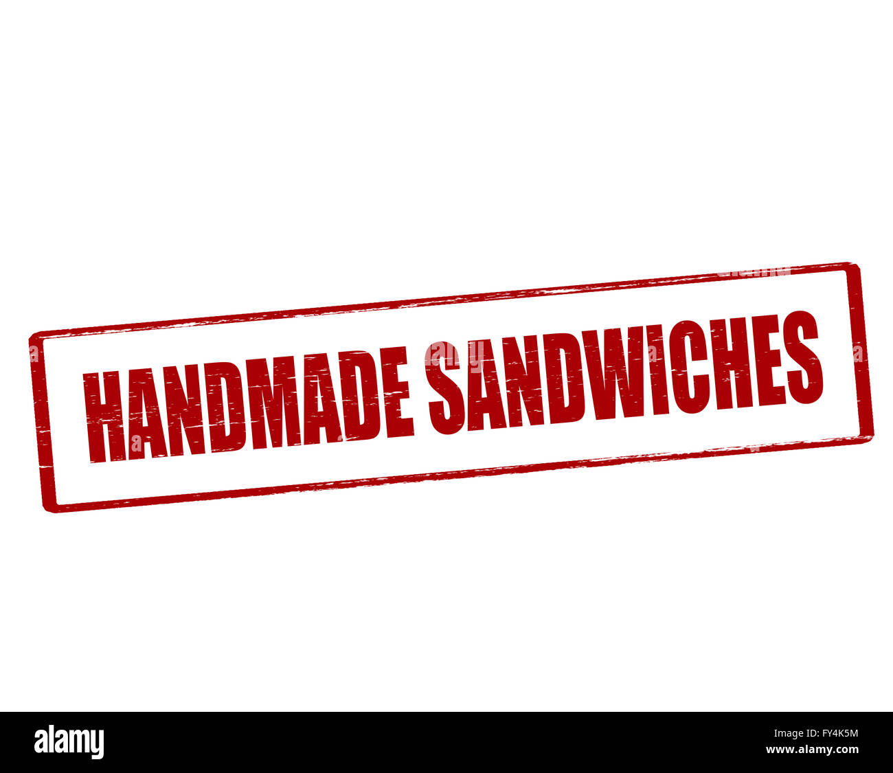 Timbres en caoutchouc avec des sandwiches faits à la main à l'intérieur du texte, vector illustration Banque D'Images