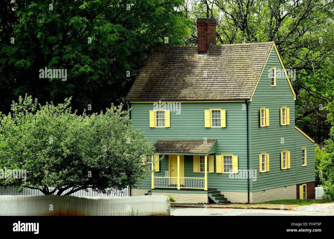 Old Salem, Caroline du Nord fin du 18e siècle maison à ossature bois sur la rue de sel Banque D'Images