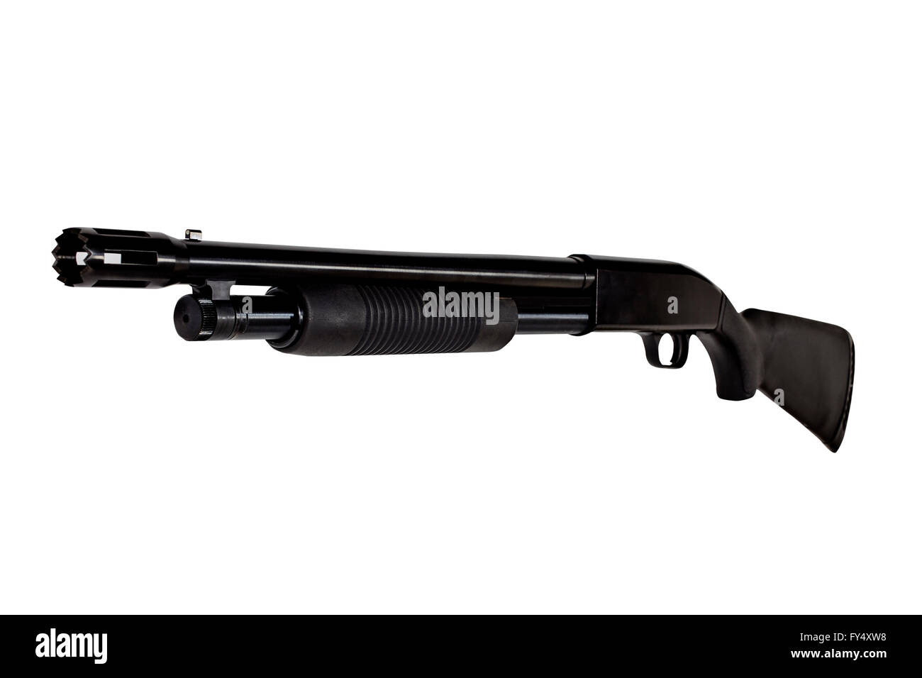 Carabine fusil de combat de la Police d'action de la pompe de la Défense made in America isolated on white Banque D'Images