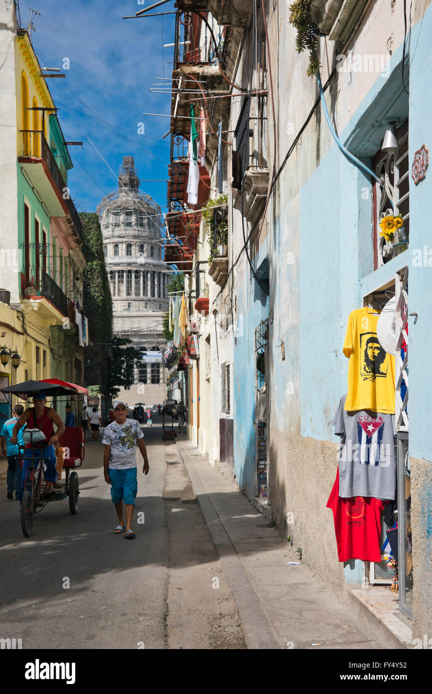 Paysage vertical dans la Vieille Havane, Cuba. Banque D'Images