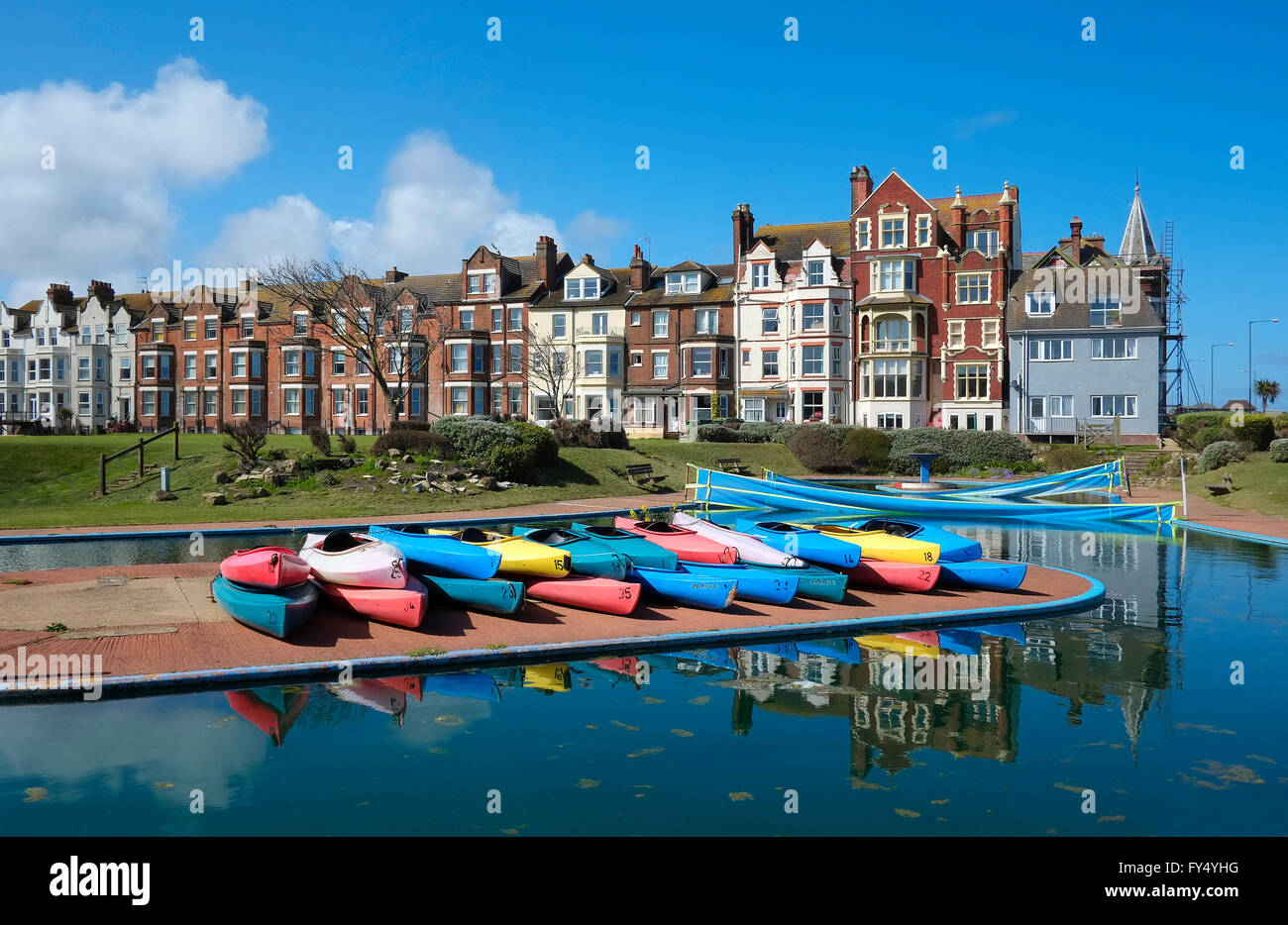 Rangée de vieilles maisons victoriennes, cromer, North Norfolk, Angleterre Banque D'Images