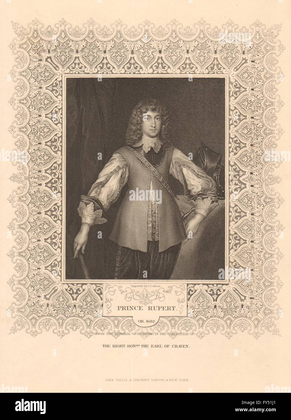 L'histoire britannique. Prince Rupert. TALLIS, ancien 1849 Banque D'Images