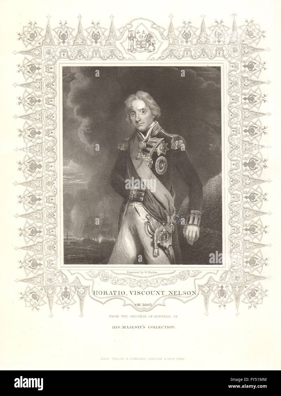L'histoire britannique. Horatio Nelson, vicomte. Guerres napoléoniennes. TALLIS, 1849 imprimer Banque D'Images