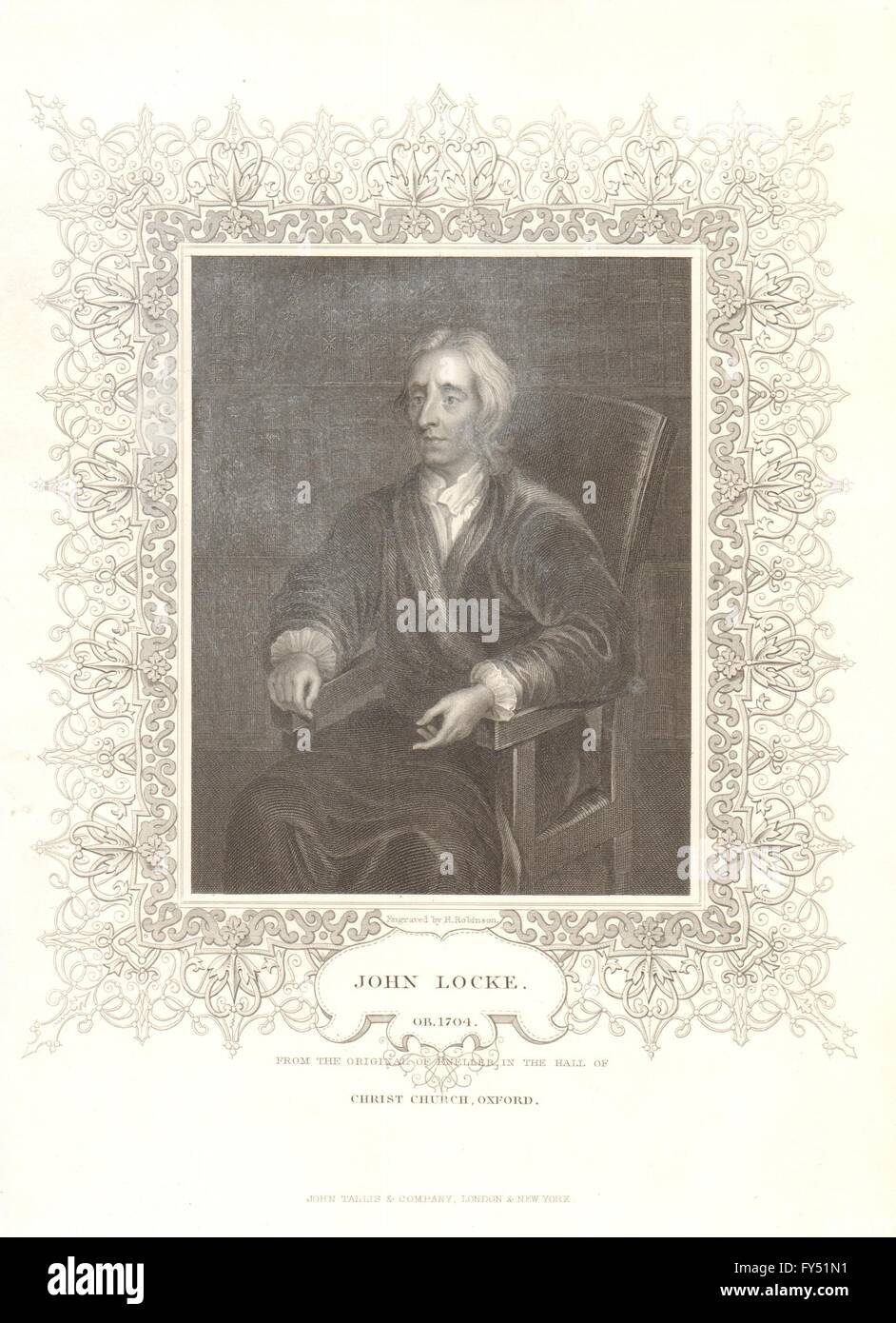 L'histoire britannique. John Locke. Philiosophy. TALLIS, ancien 1849 Banque D'Images