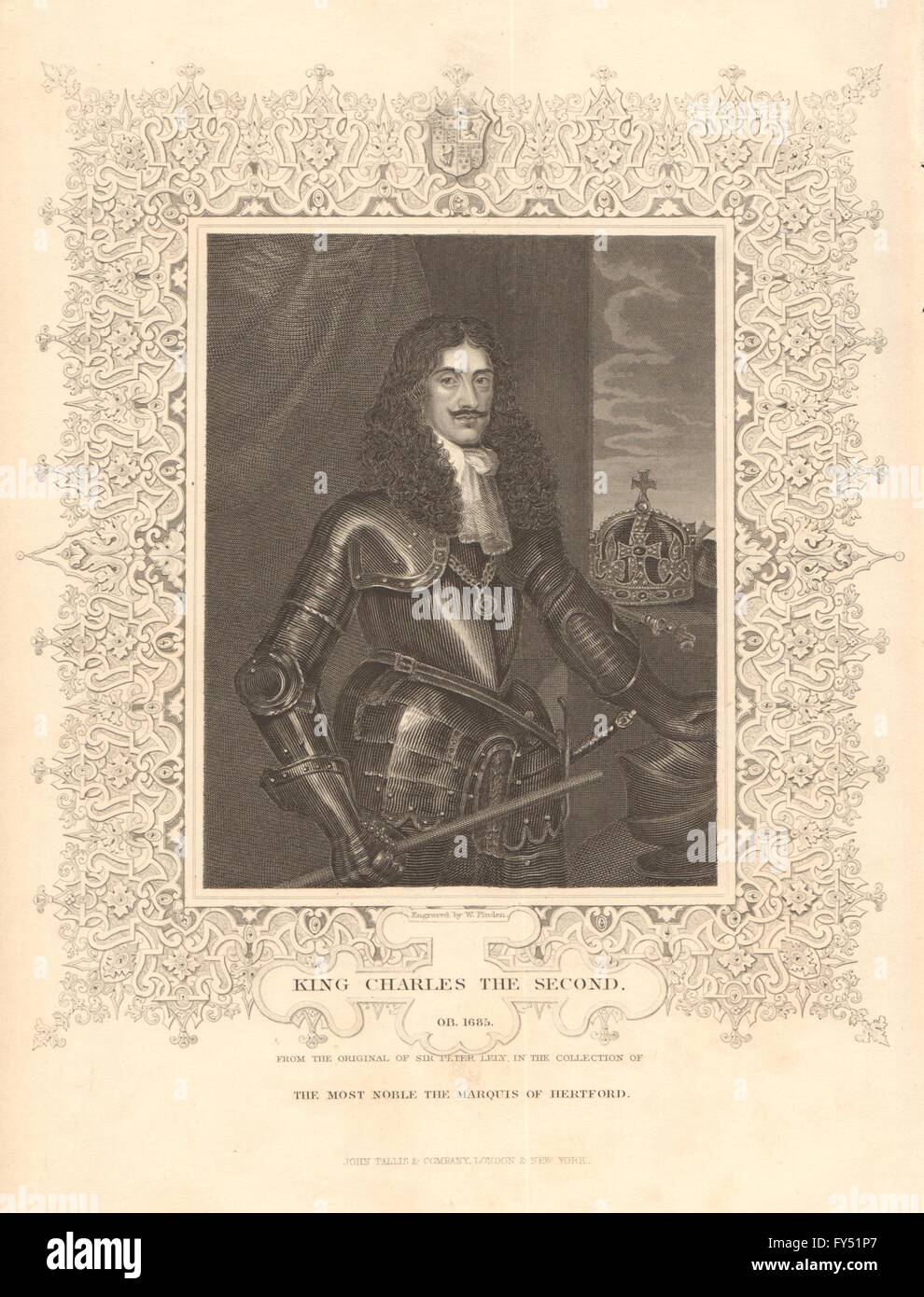 L'histoire britannique. Le roi Charles le second. TALLIS, ancien 1849 Banque D'Images