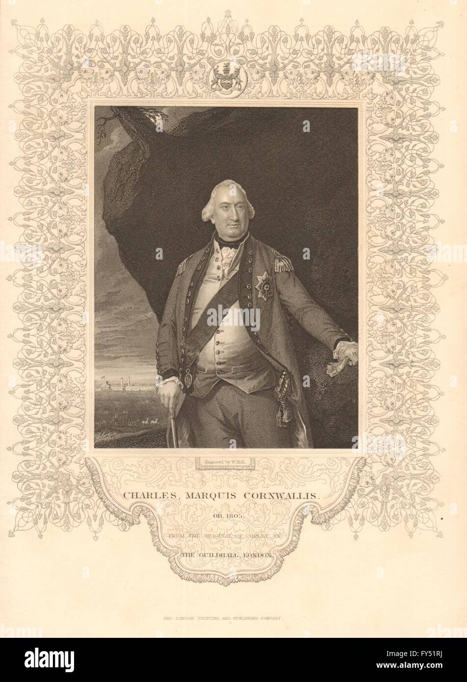 L'histoire britannique. Charles, marquis Cornwallis. Guerre d'Indépendance américaine, 1849 Banque D'Images