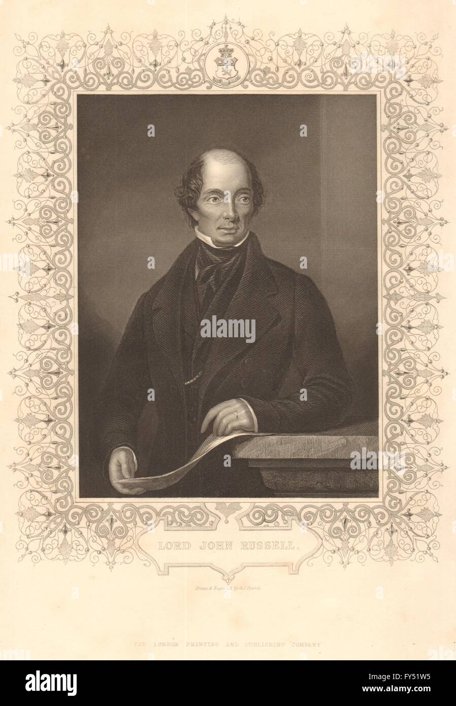 L'histoire britannique. Lord John Russell, comte Russell. Premier ministre. TALLIS, 1849 Banque D'Images