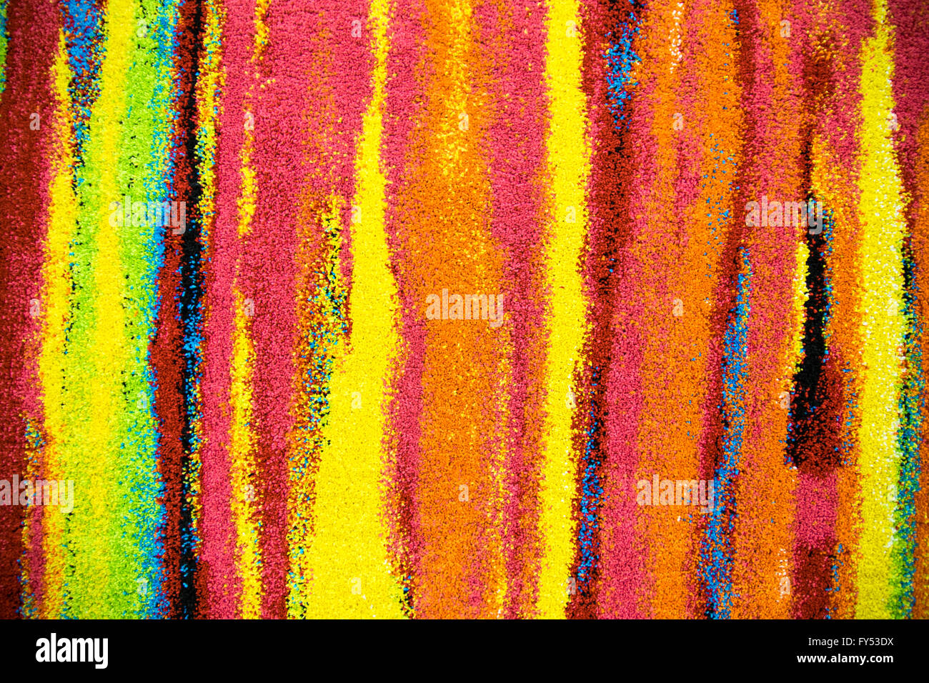 Détail de la trame de couleur d'un tapis de laine. Banque D'Images