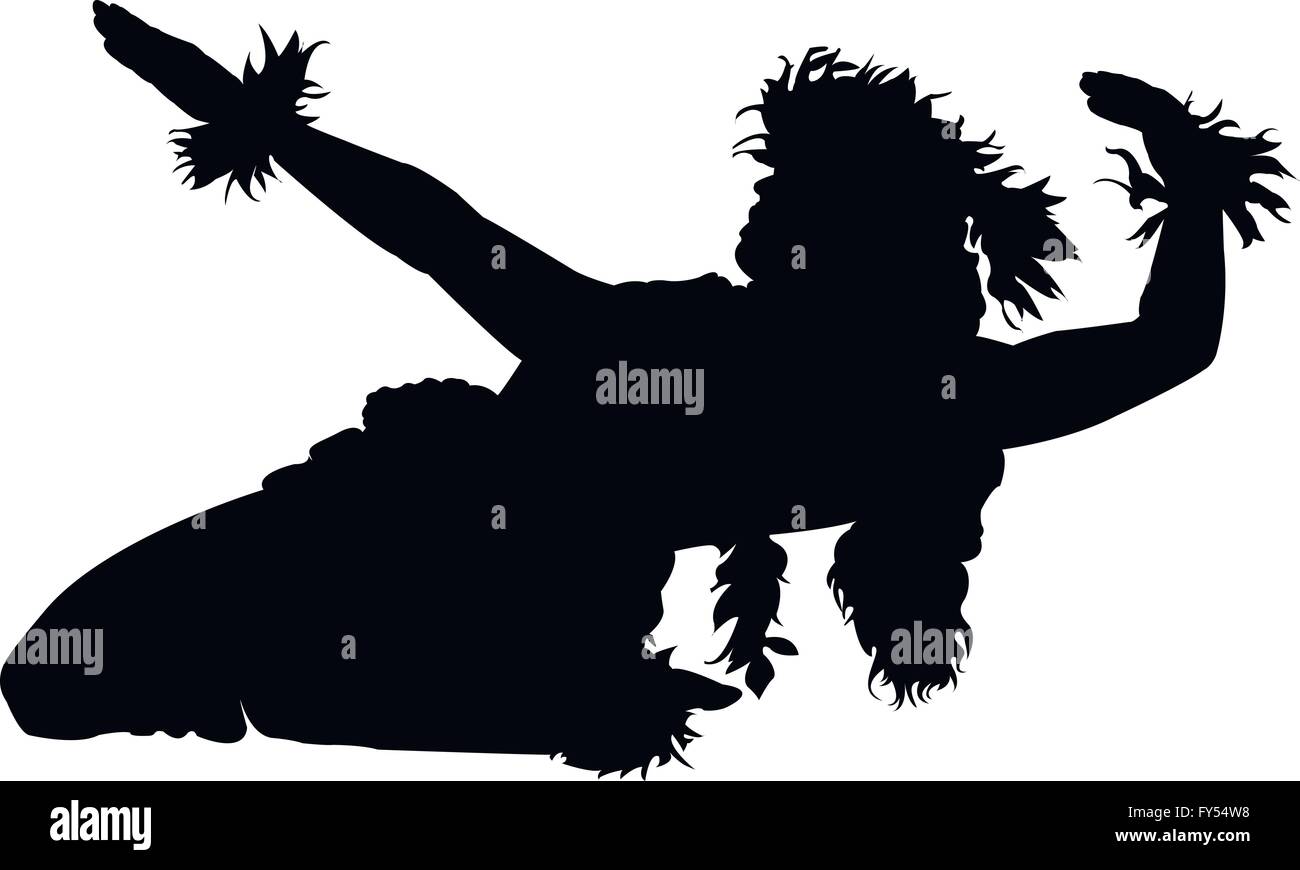 Une femme danseuse de hula Illustration de Vecteur