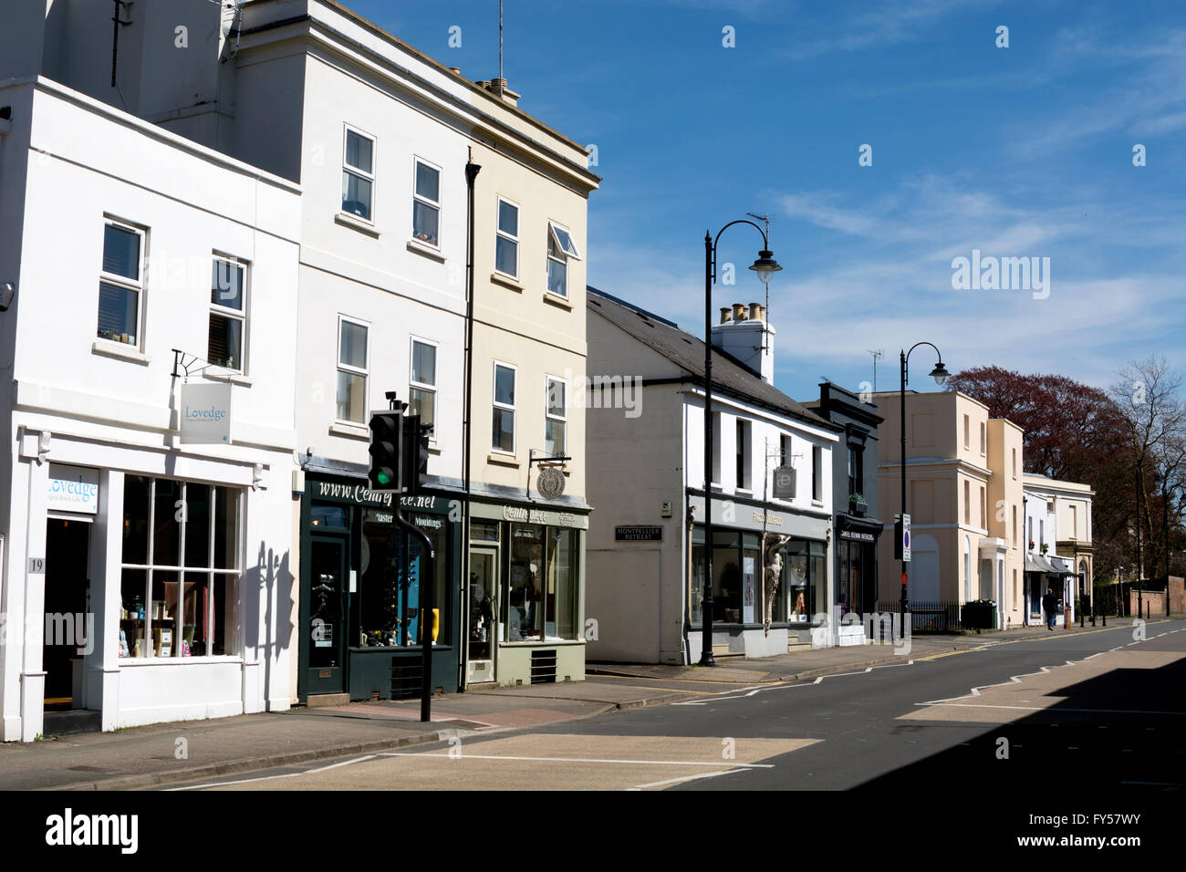 Boutiques dans le Suffolk Road, Tivoli, Cheltenham, Gloucestershire, England, UK Banque D'Images