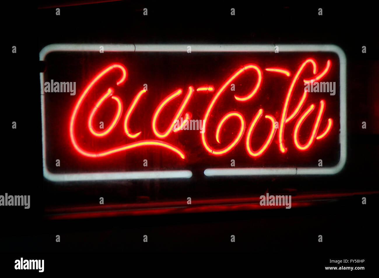 Logo das der Marke "Coca Cola", Berlin. Banque D'Images