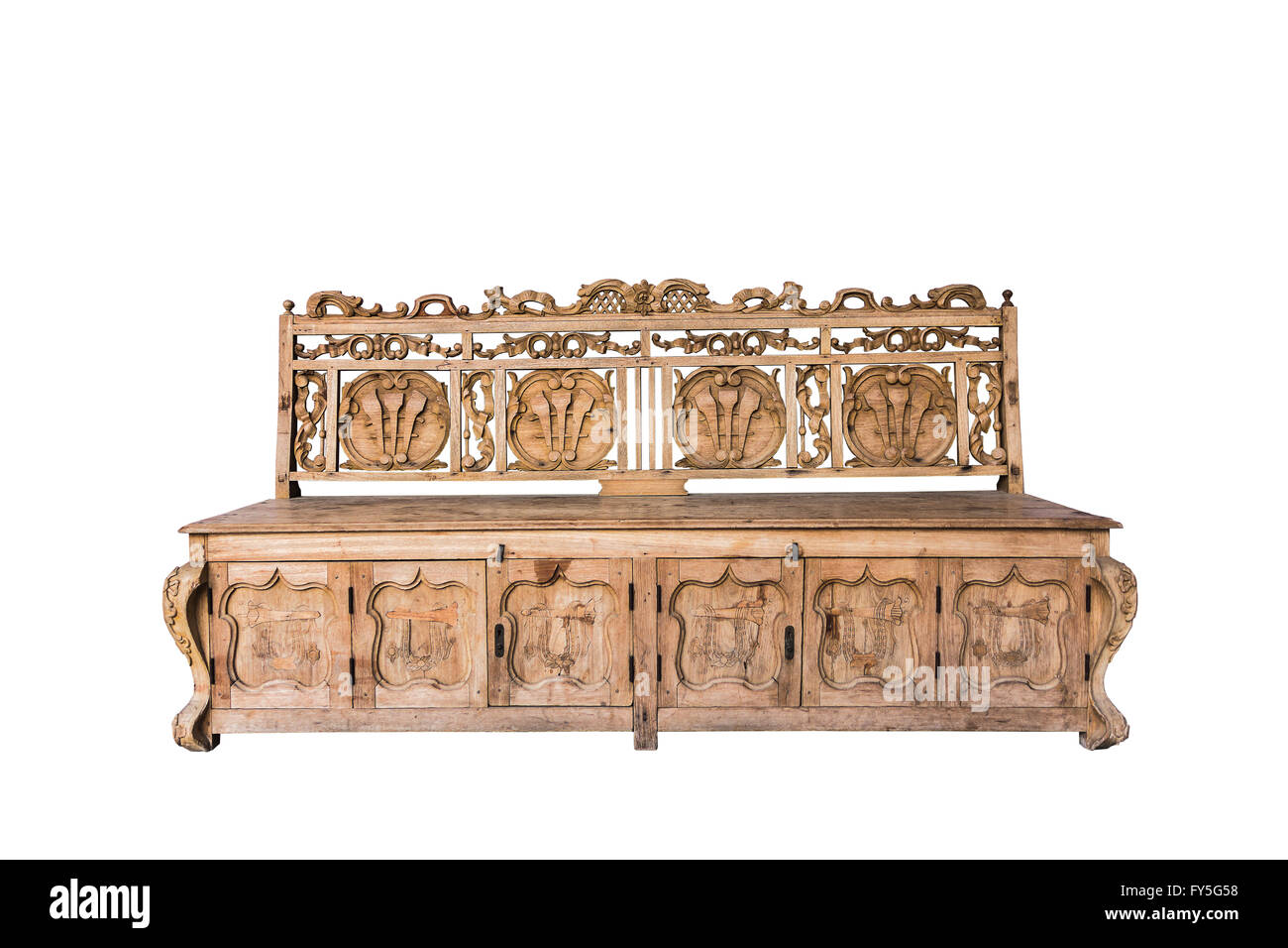 Banc en bois marron dans le fond blanc.clipping path Banque D'Images Banc en bois marron dans le fond blanc.clipping path Banque D'Images