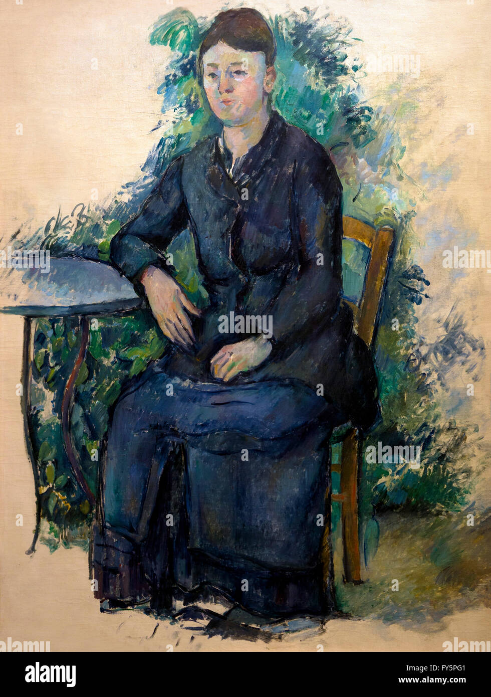 Madame Cézanne dans le jardin, de Paul Cézanne, 1879-1880, Musée de l'Orangerie, Paris, France, Europe Banque D'Images