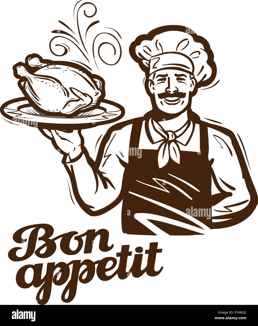 La cuisson logo vector. Poulet, dinde, canard icon Illustration de Vecteur