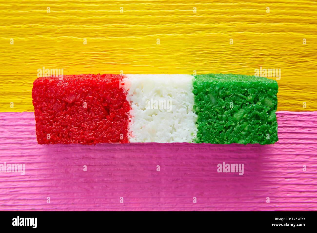 Drapeau de coco mexicain candy bar d'chredded sweet du Mexique Banque D'Images