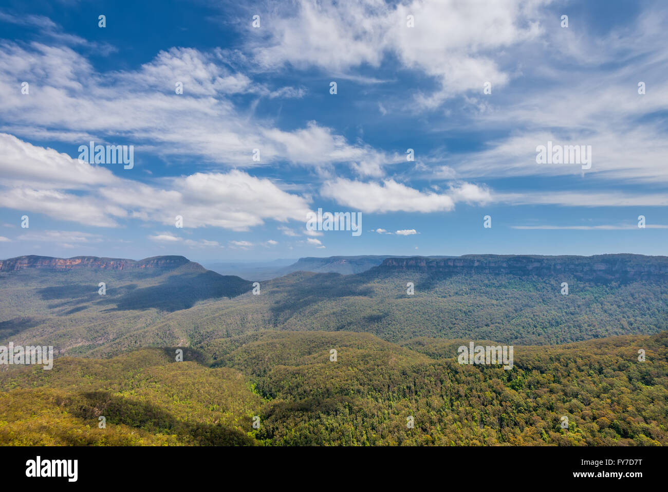 La vue panoramique sur la montagne bleue en Nouvelle Galles du Sud, Australie Banque D'Images