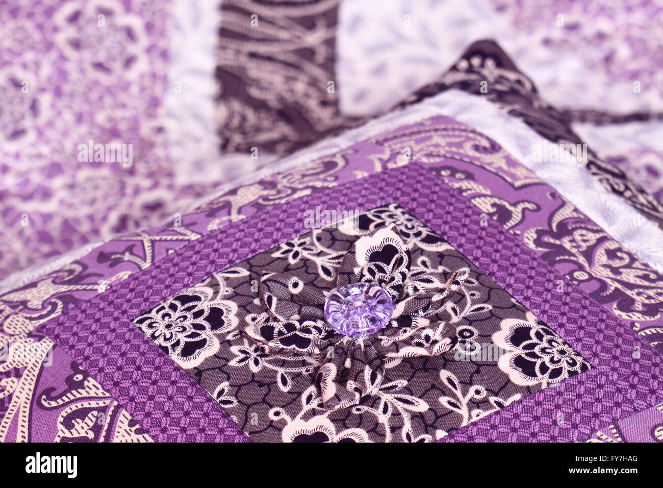 Coussin patchwork Banque D'Images