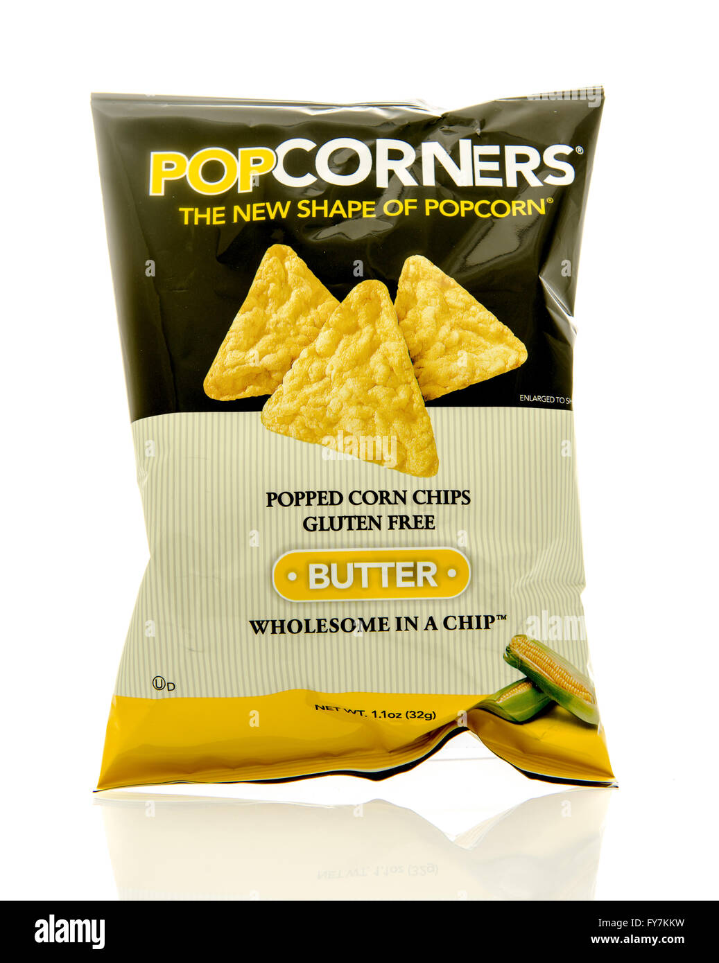 Winneconne, WI - 19 Feb 2016 : sac de croustilles à saveur de beurre Popcorners. Banque D'Images