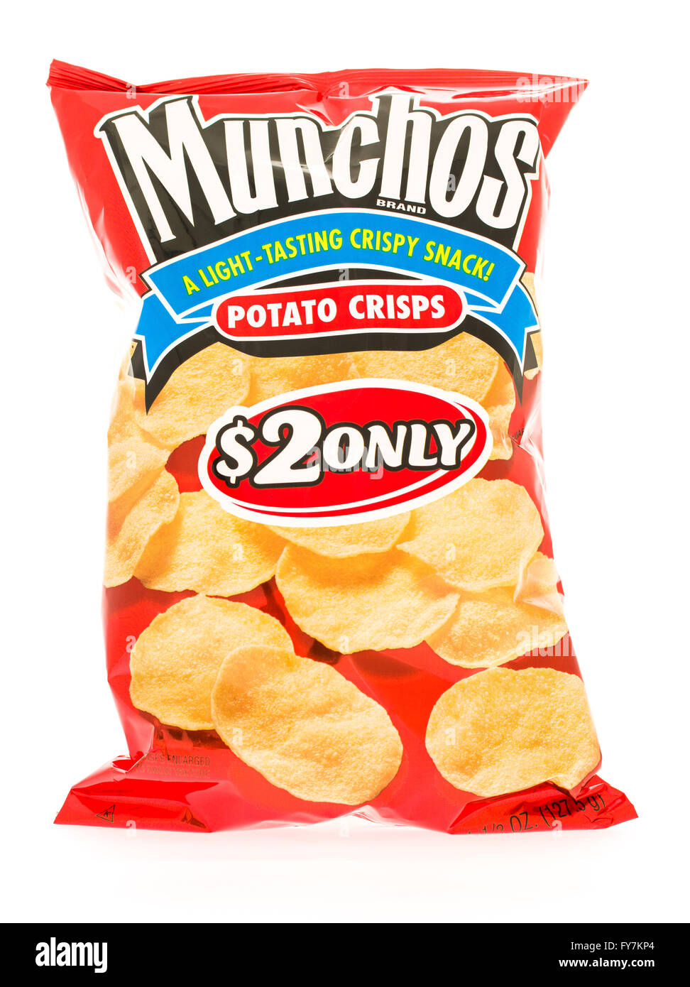 Winneconni, WI - 23 juin 2015 : sac de chips de pommes de terre Munchos Banque D'Images