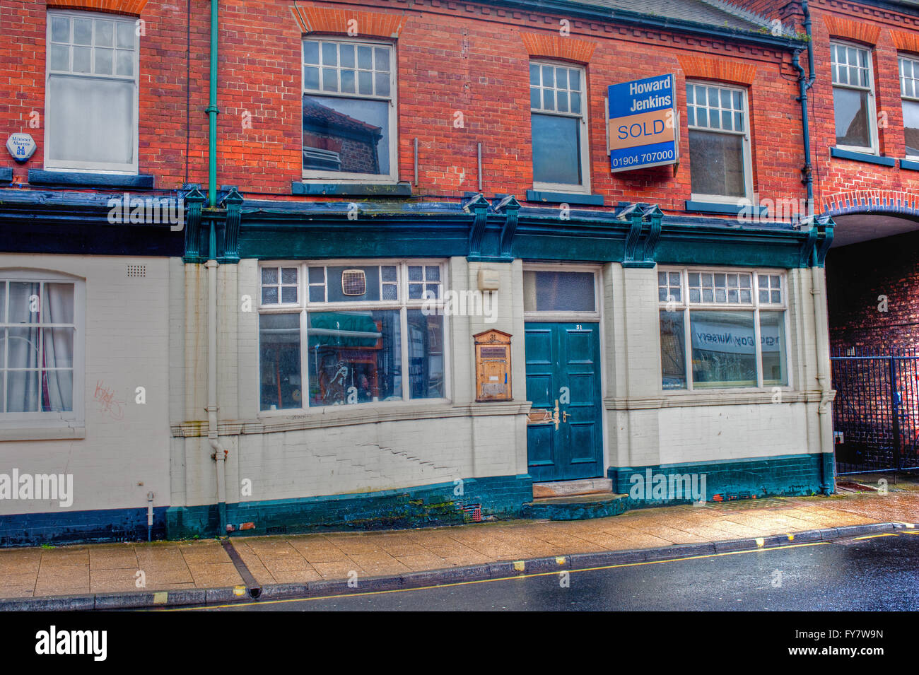 Gestion de la propriété Ex Shop dans Walmgate, York Banque D'Images