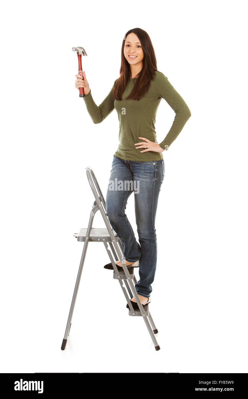 Série avec un jeune couple dans diverses poses, isolé sur blanc. Banque D'Images Série avec un jeune couple dans diverses poses, isolé sur blanc. Banque D'Images