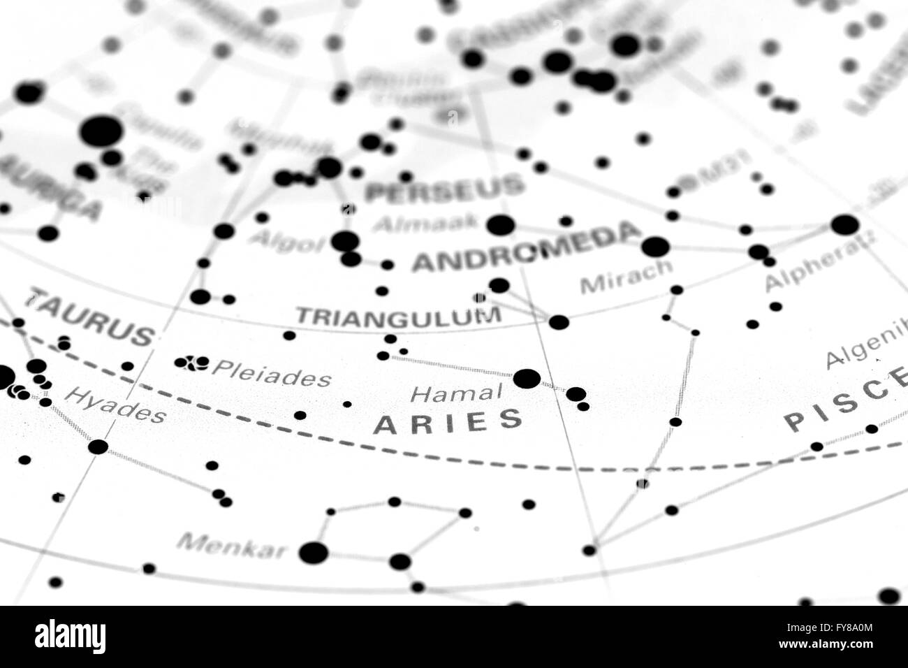 Le bélier zodiaque carte star Banque D'Images