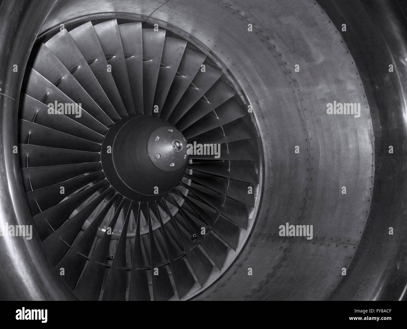 Vue détaillée d'un moteur d'avion jet Banque D'Images