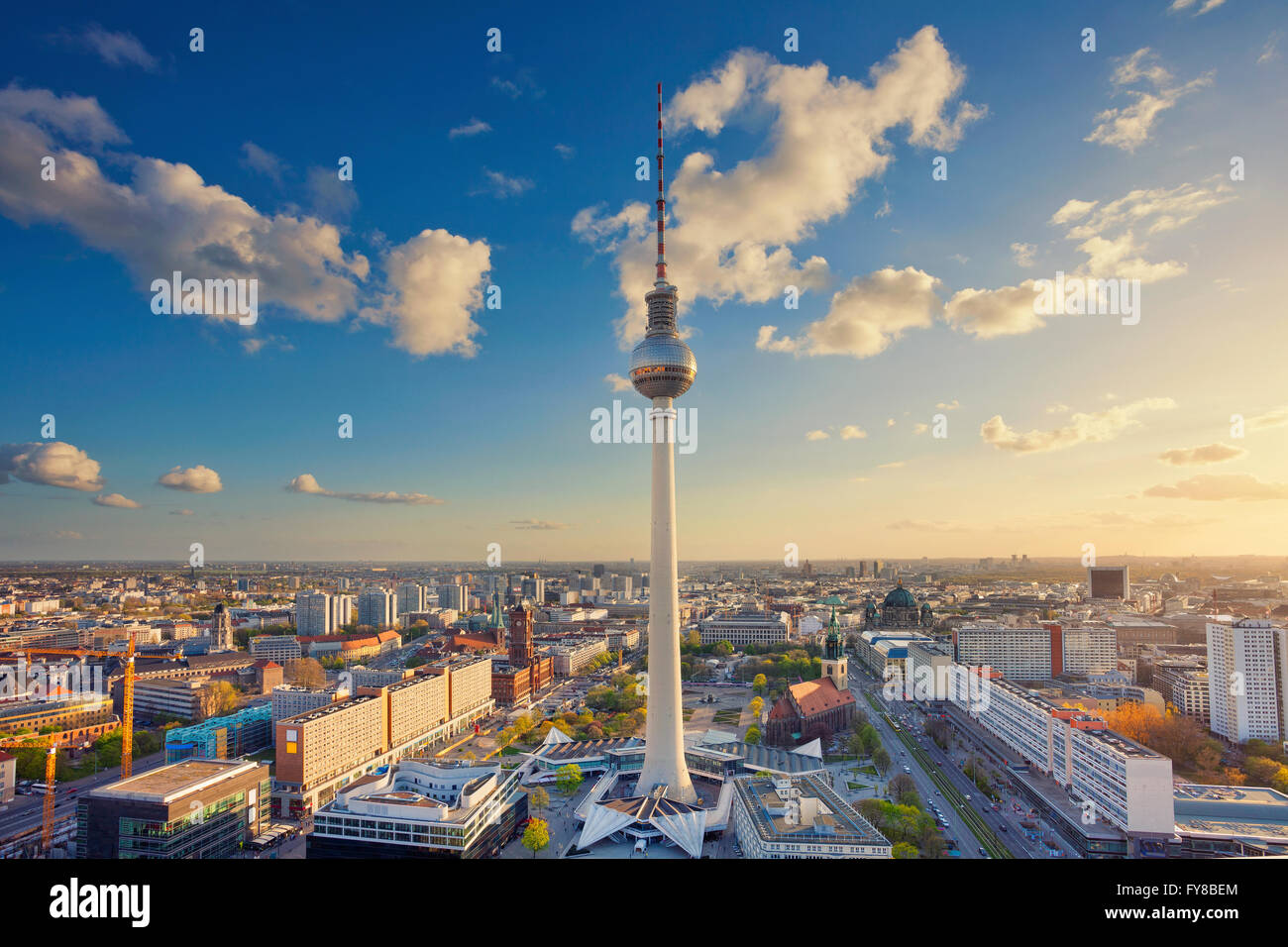 Berlin. Image du centre-ville de Berlin pendant la golden hour. Banque D'Images