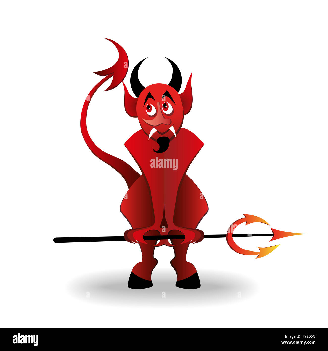 Red Devil avec Trident Banque D'Images