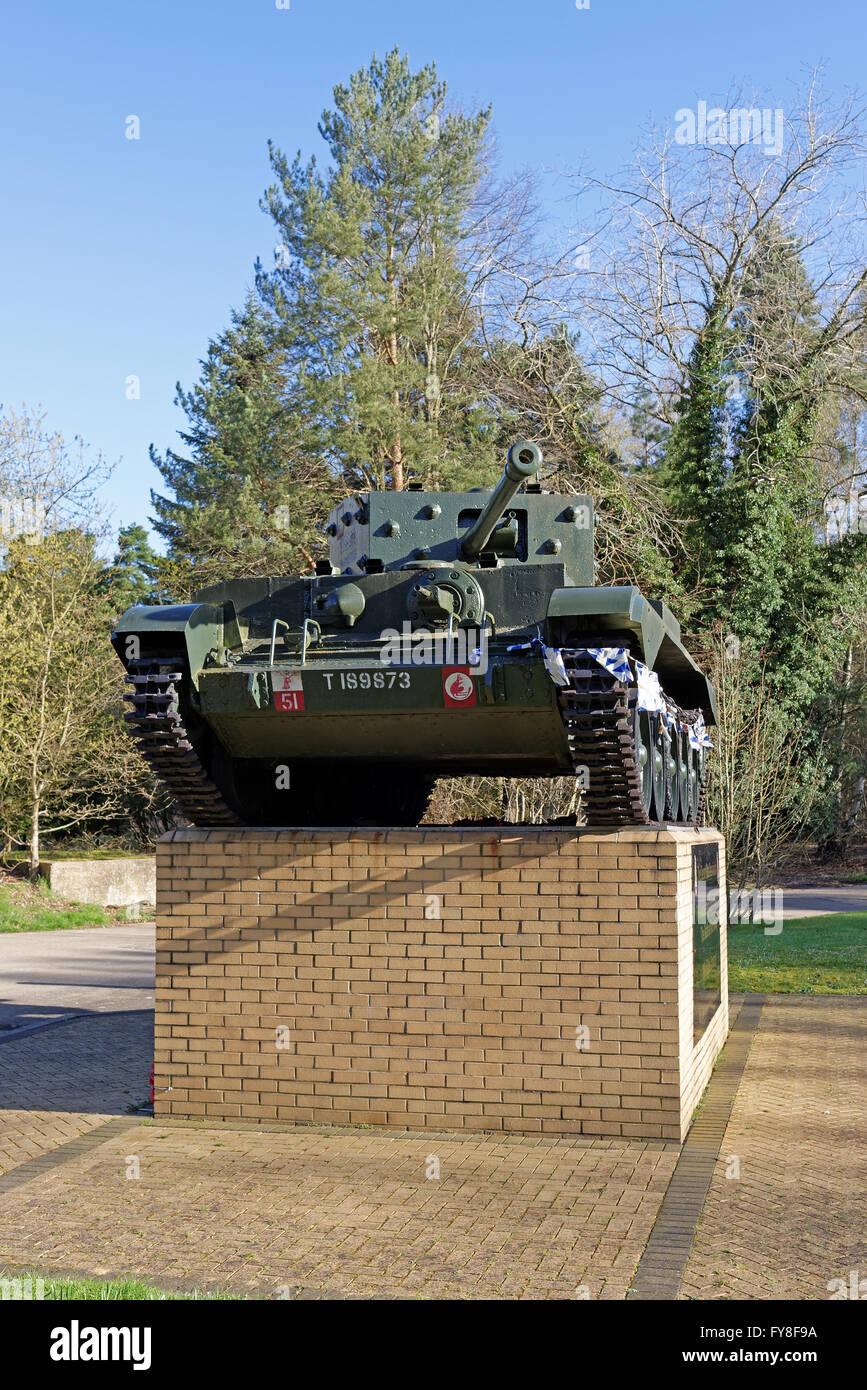 Les Rats du désert Association Mémorial dans la forêt de Thetford,UK est un Mk. IV Cromwell réservoir. Banque D'Images