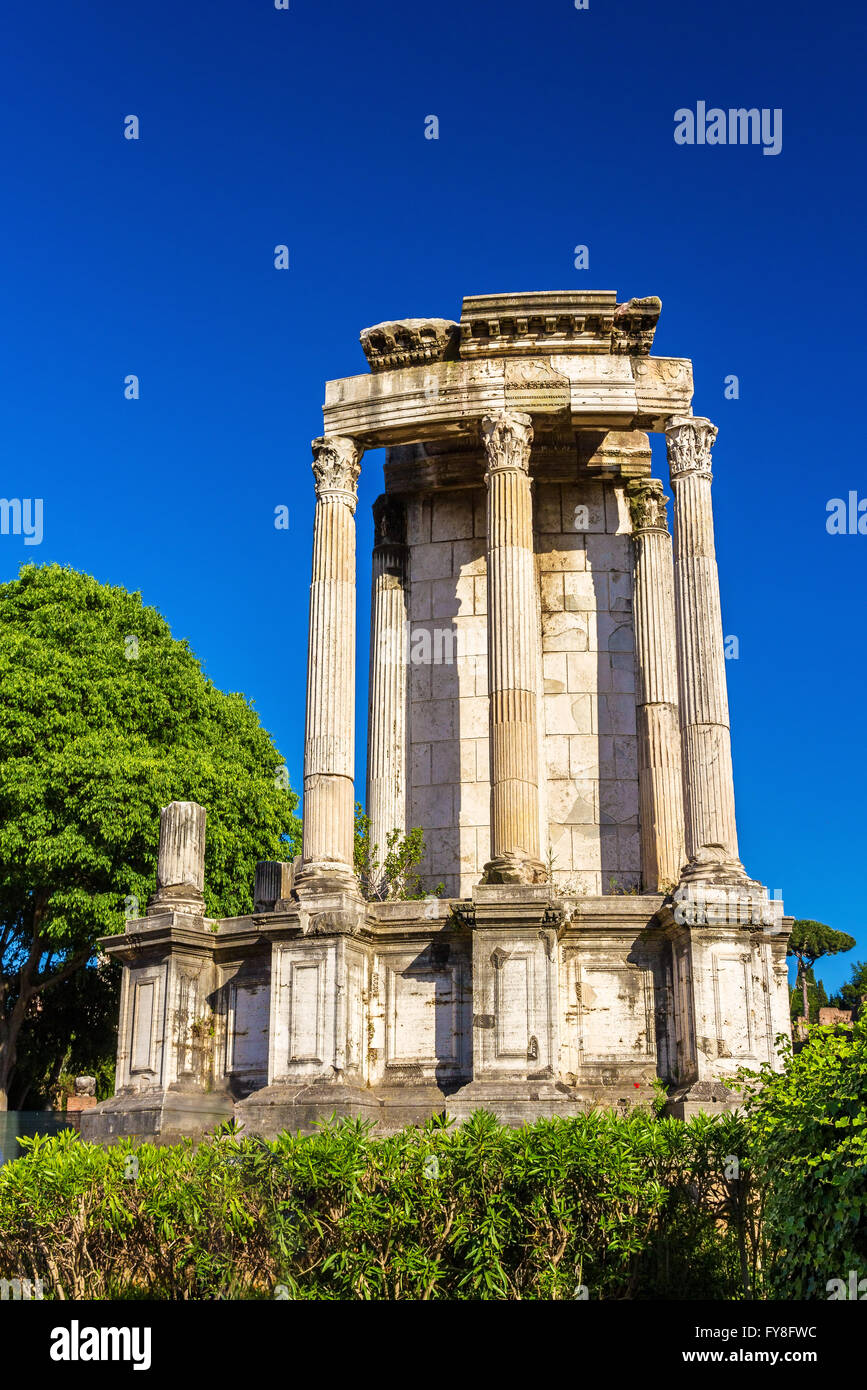Temple de Vesta dans le Forum Romain, Italie Banque D'Images