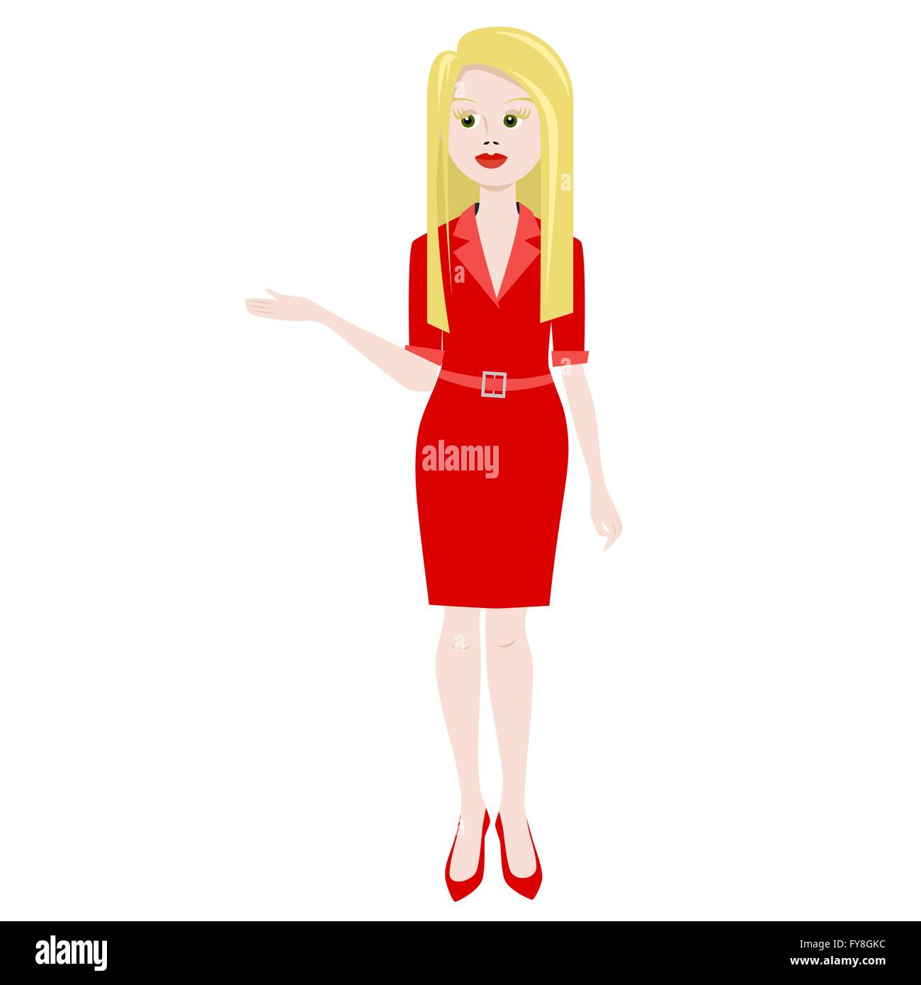 Femme blonde en rouge vector illustration Illustration de Vecteur