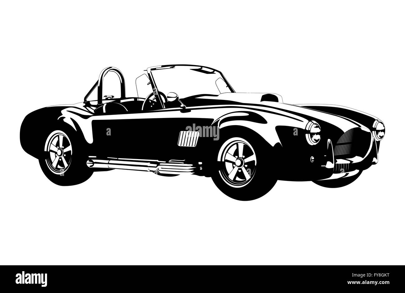Silhouette сlassic sport car ac cobra roadster vector illustration Illustration de Vecteur