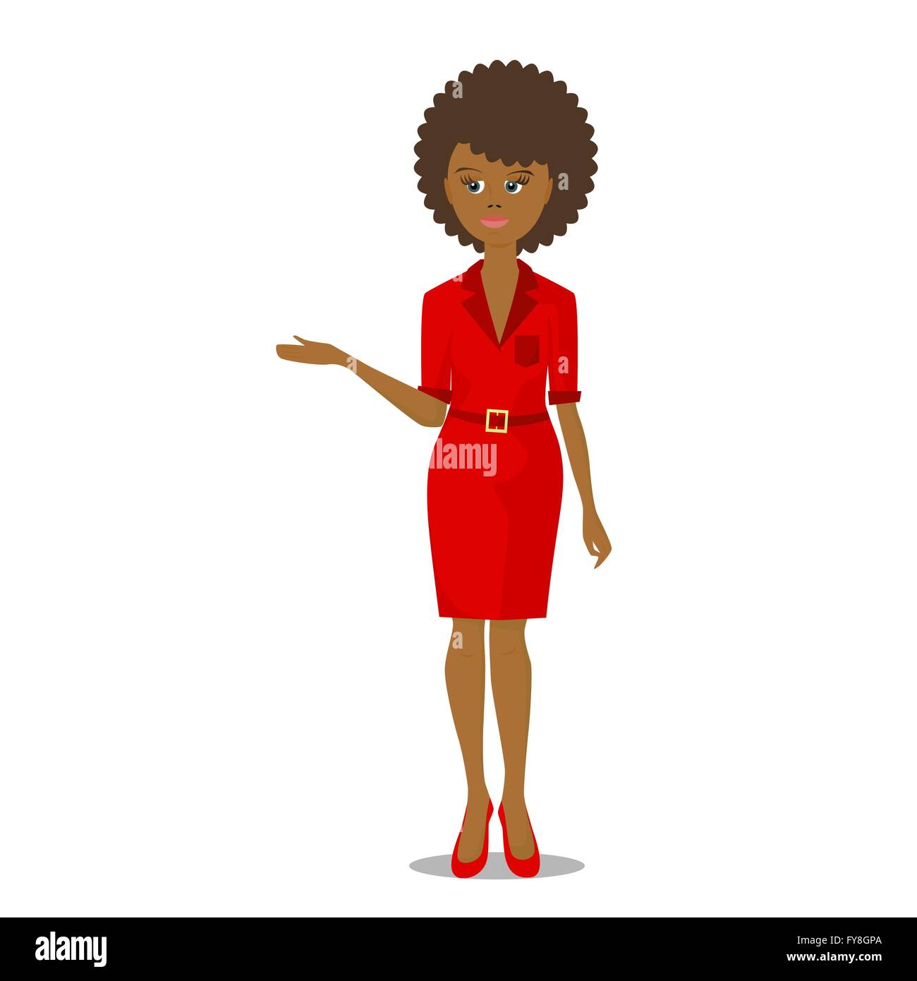 Femme noire africaine en rouge vector illustration Illustration de Vecteur