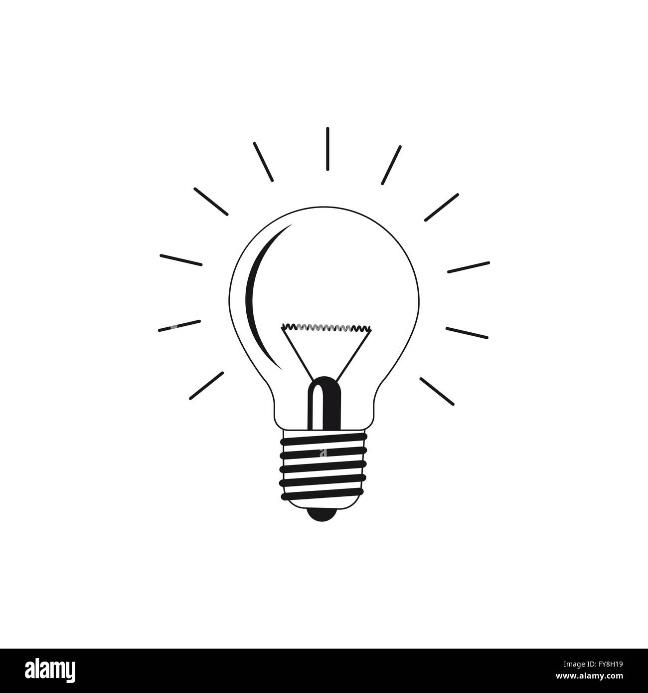 Silhouettes ampoule vector illustration Illustration de Vecteur