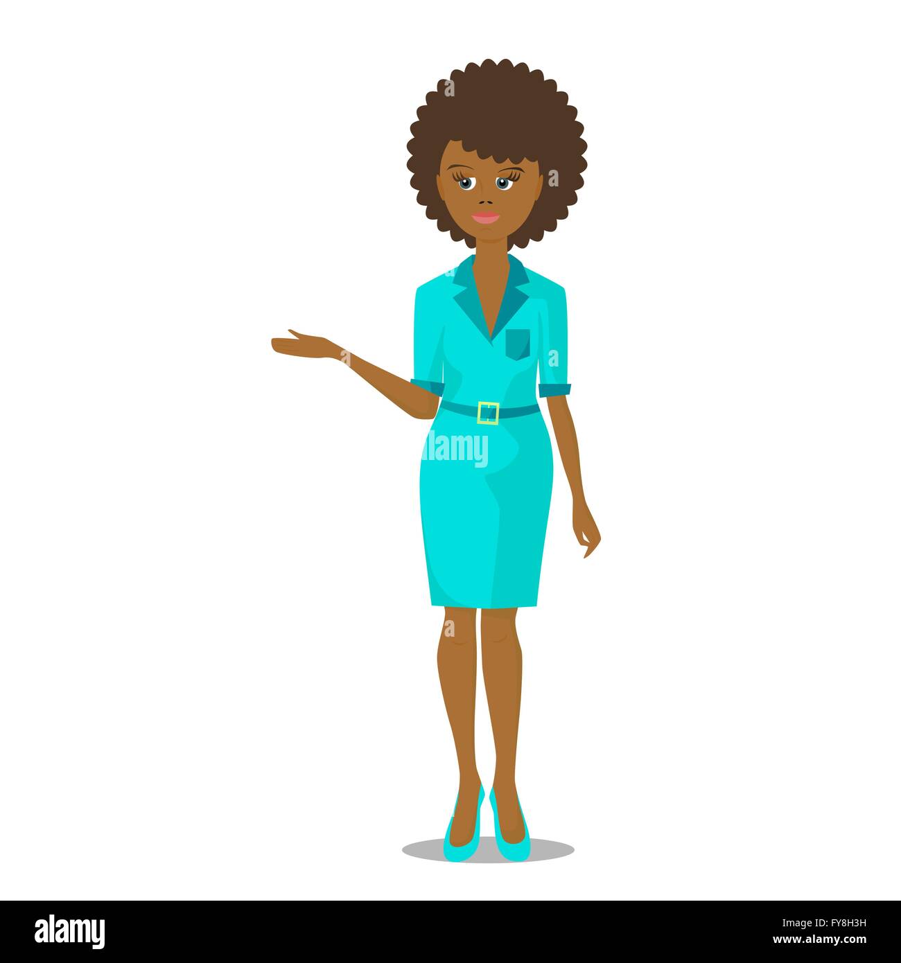 Femme noire africaine présentation vector illustration Illustration de Vecteur