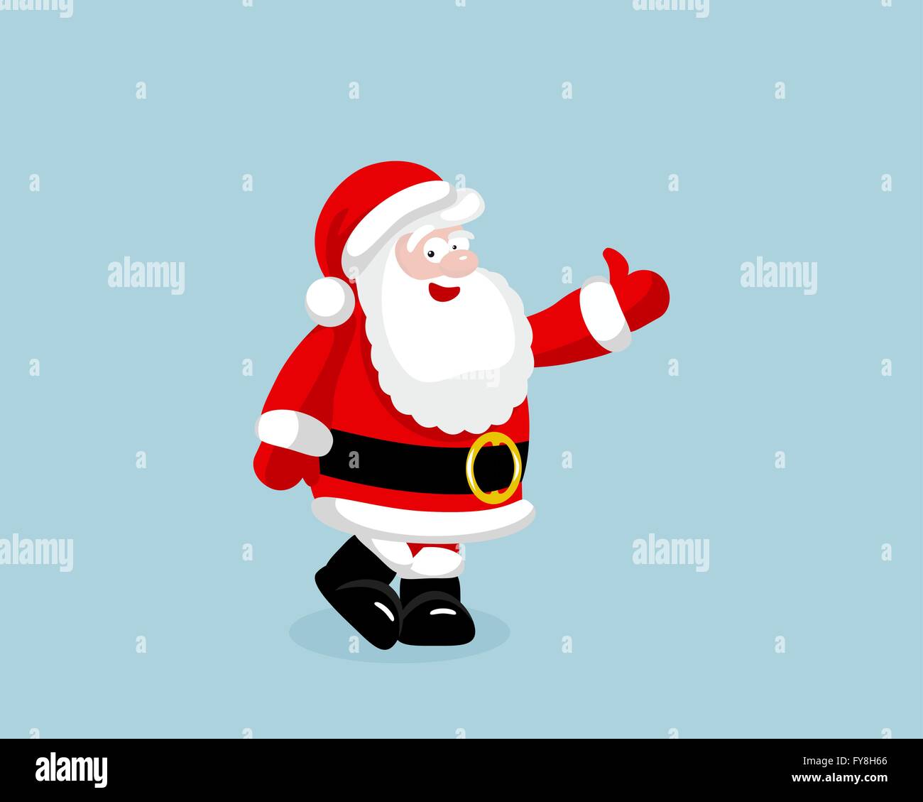Santa Claus showing thumb up. Vector illustration. Spe 8. Pas de transparence. Pas de dégradés. Illustration de Vecteur