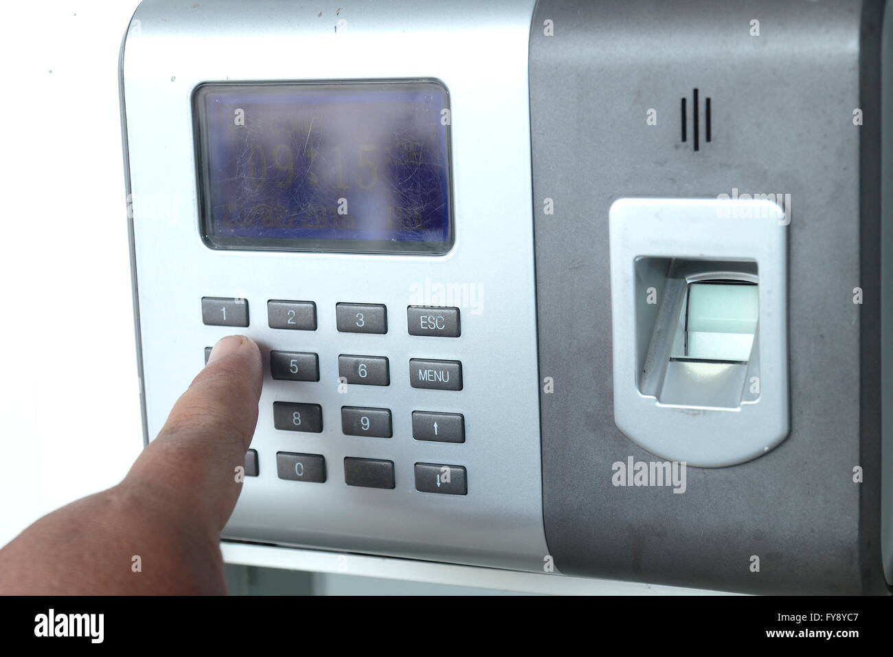 Système de sécurité et de numérisation du doigt de verrouillage de porte numérique Banque D'Images