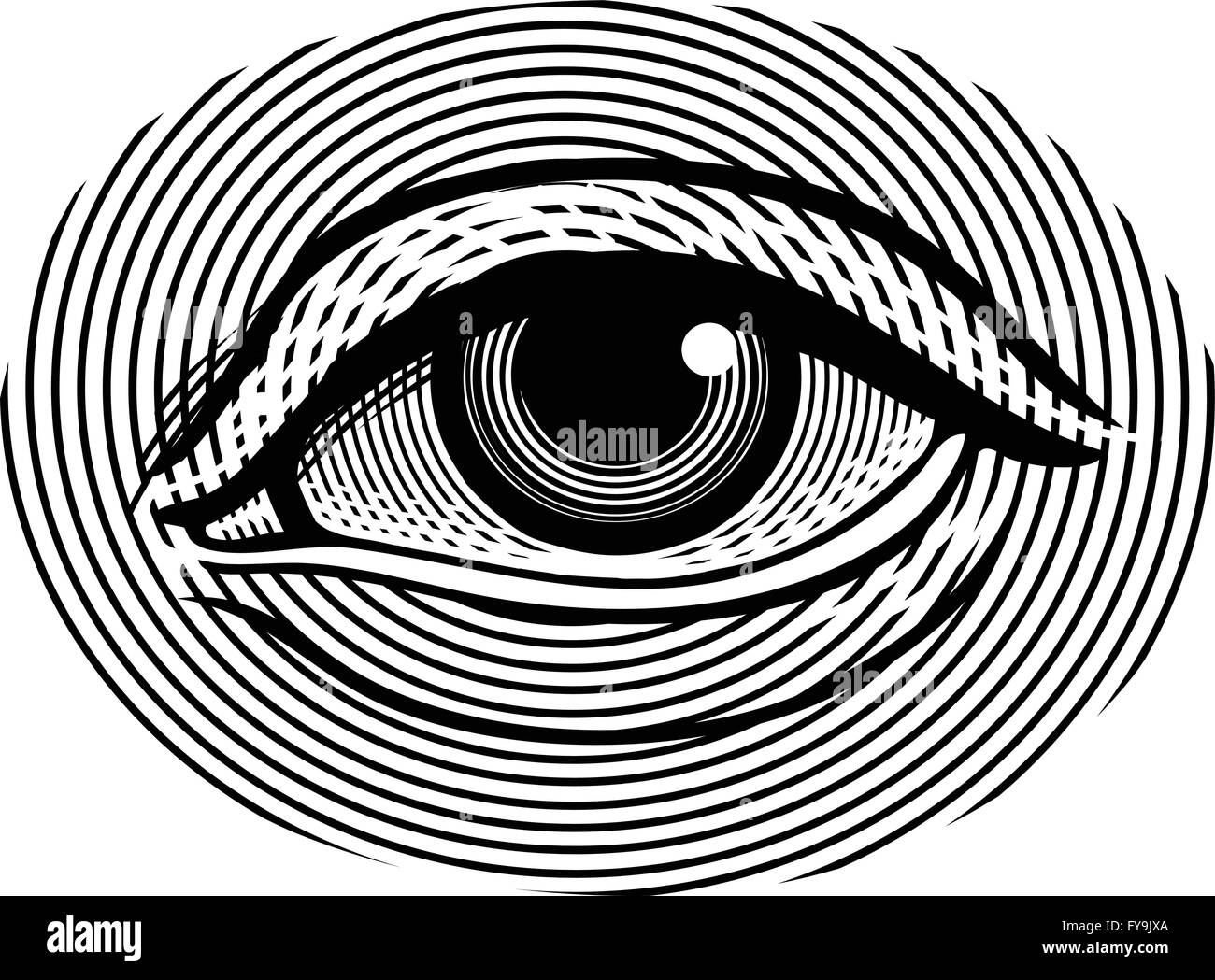 Vector illustration de l'œil humain dans vintage style gravure Illustration de Vecteur