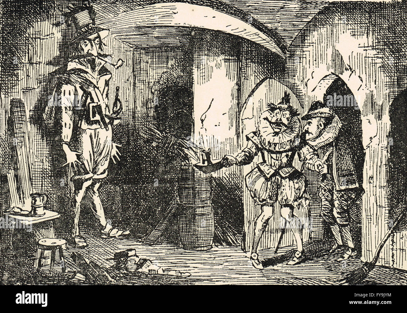 La conspiration, le 5 novembre 1605, John Leech illustration de Guy Fawkes découvert par Thomas Howard, comte de Suffolk et Baron Monteagle. Banque D'Images