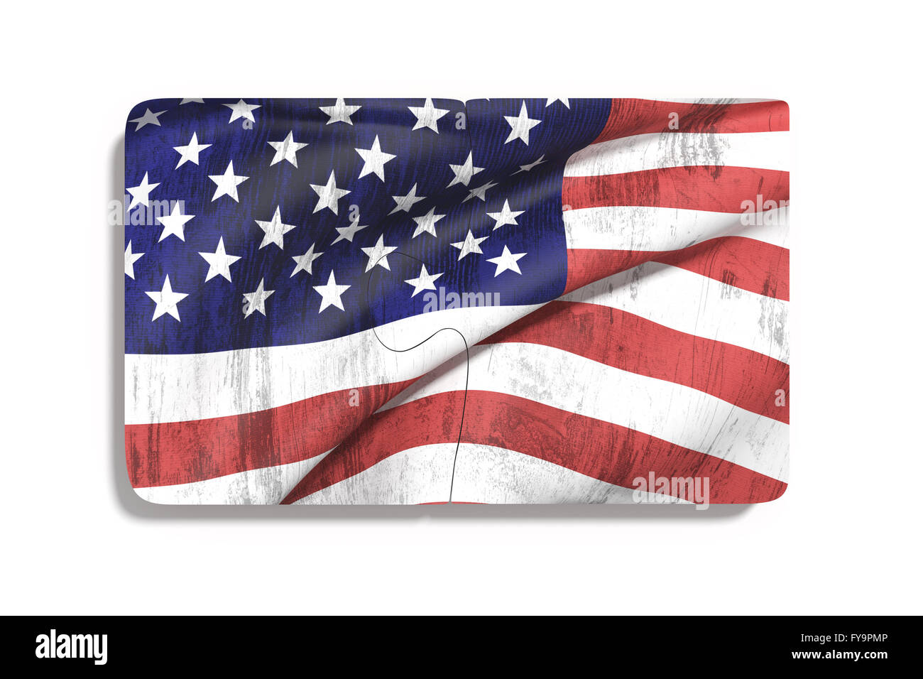 Le rendu 3D de close-up de jeu de puzzle avec le drapeau américain imprimer  sur fond blanc. Isolé Photo Stock - Alamy