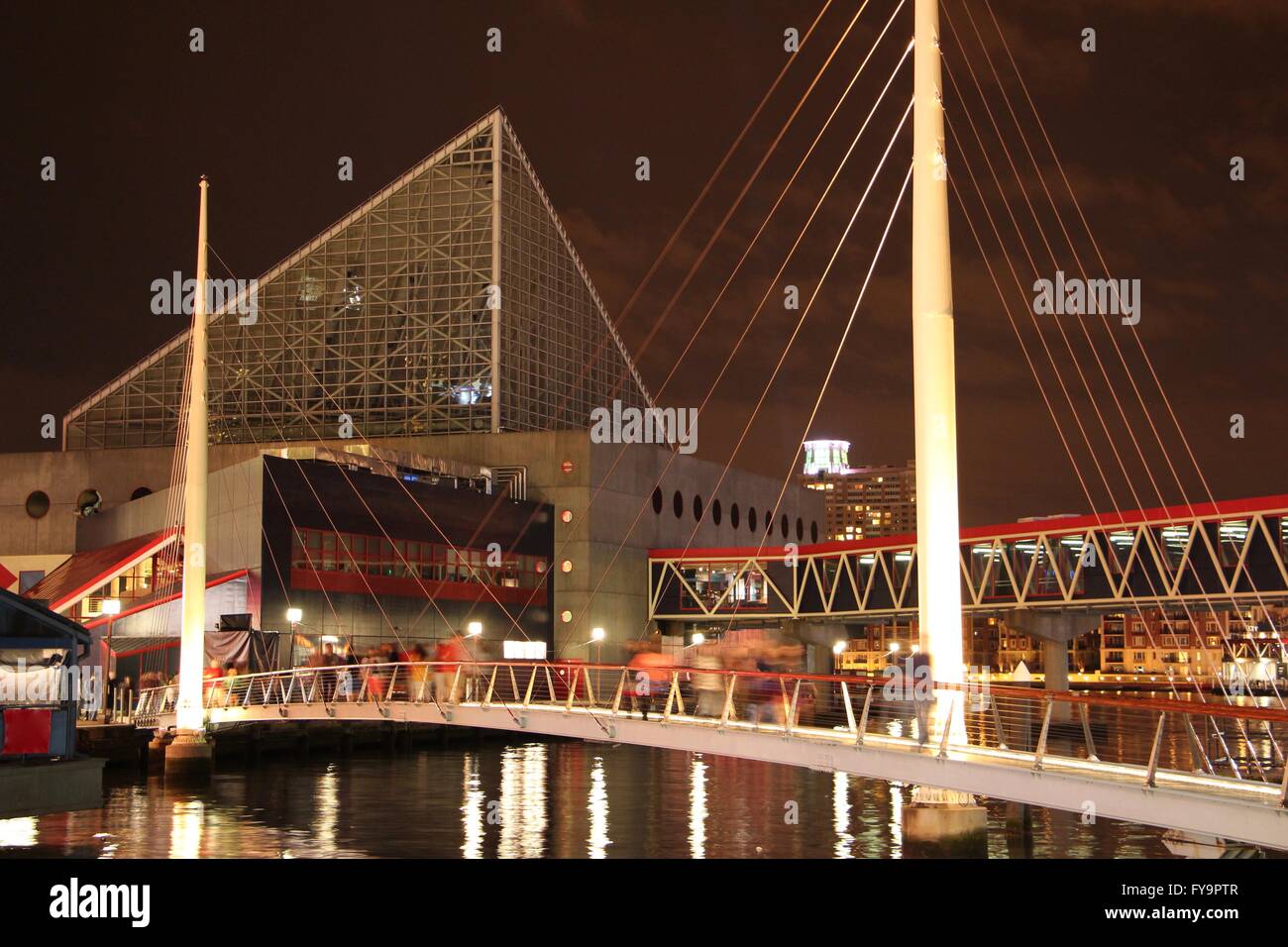 Baltimore Inner Harbor at night Banque D'Images