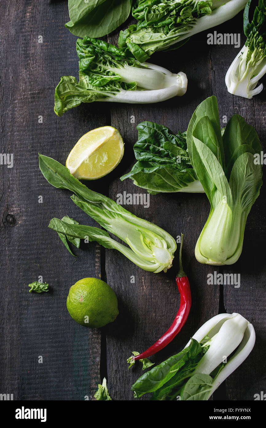 Assortiment de matières le bok choy Banque D'Images