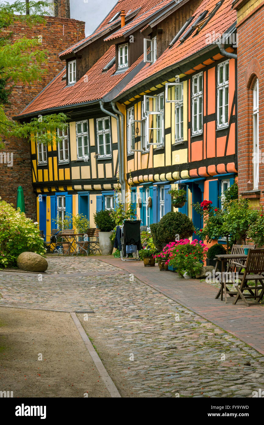 Maisons de terrain du monastère, Johanniskloster, Stralsund, Mecklenburg Vorpommern, Allemagne Banque D'Images