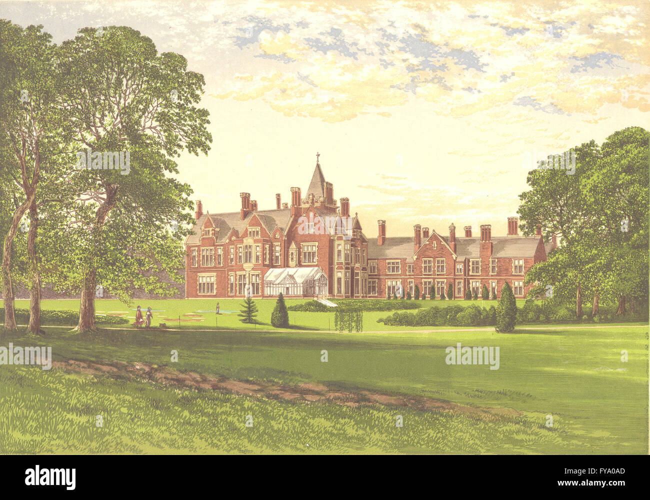 BAGSHOT Park, Surrey, Windsor, Berkshire (résidence royale), antique print 1894 Banque D'Images