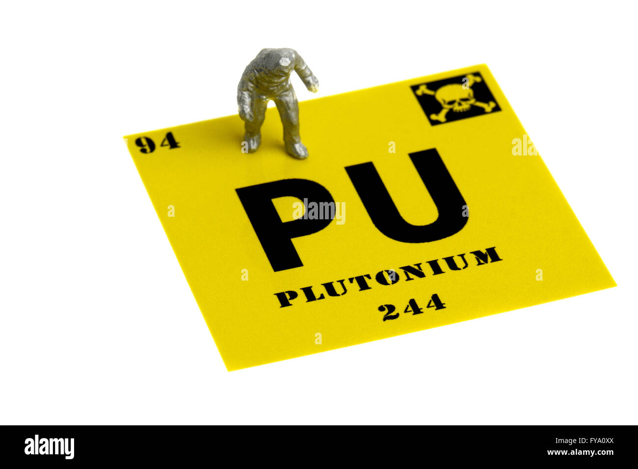 Symbole du plutonium homme miniature et chimique Banque D'Images