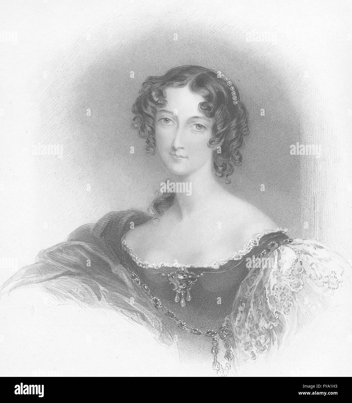 JERSEY : Sarah Sophia Fane-Countess ; Handy, antique print 1834 Banque D'Images