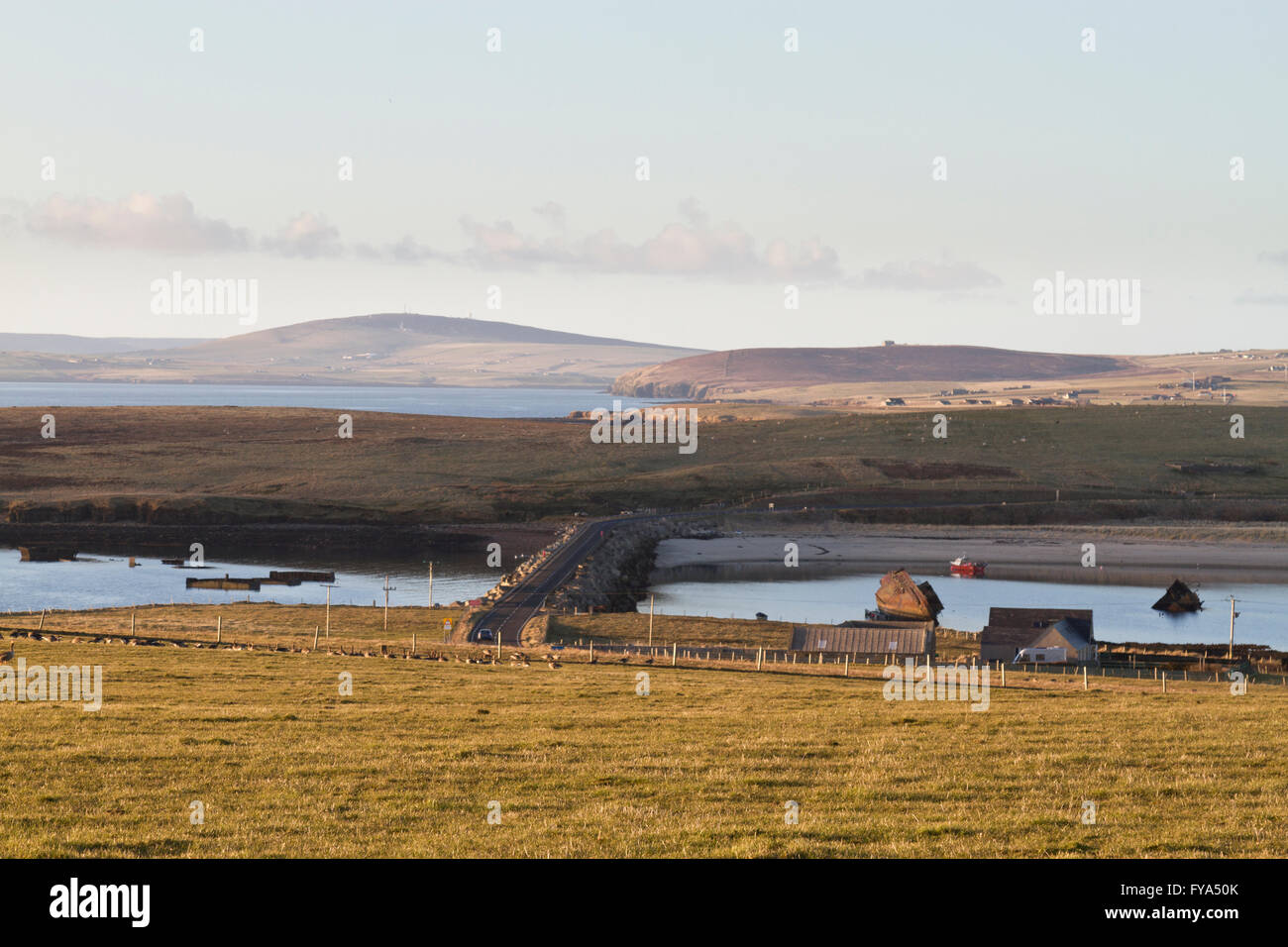 Barrière à Churchill blockships engloutie Banque D'Images