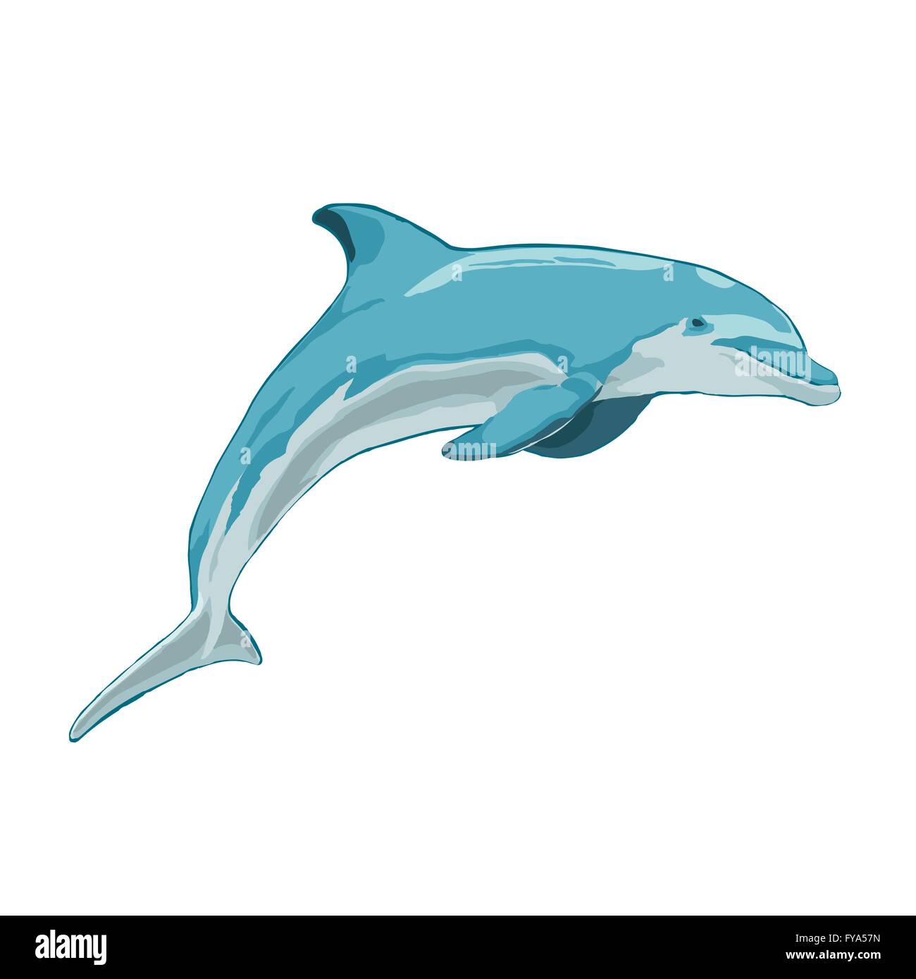 Sauts de dauphin bleu Illustration de Vecteur