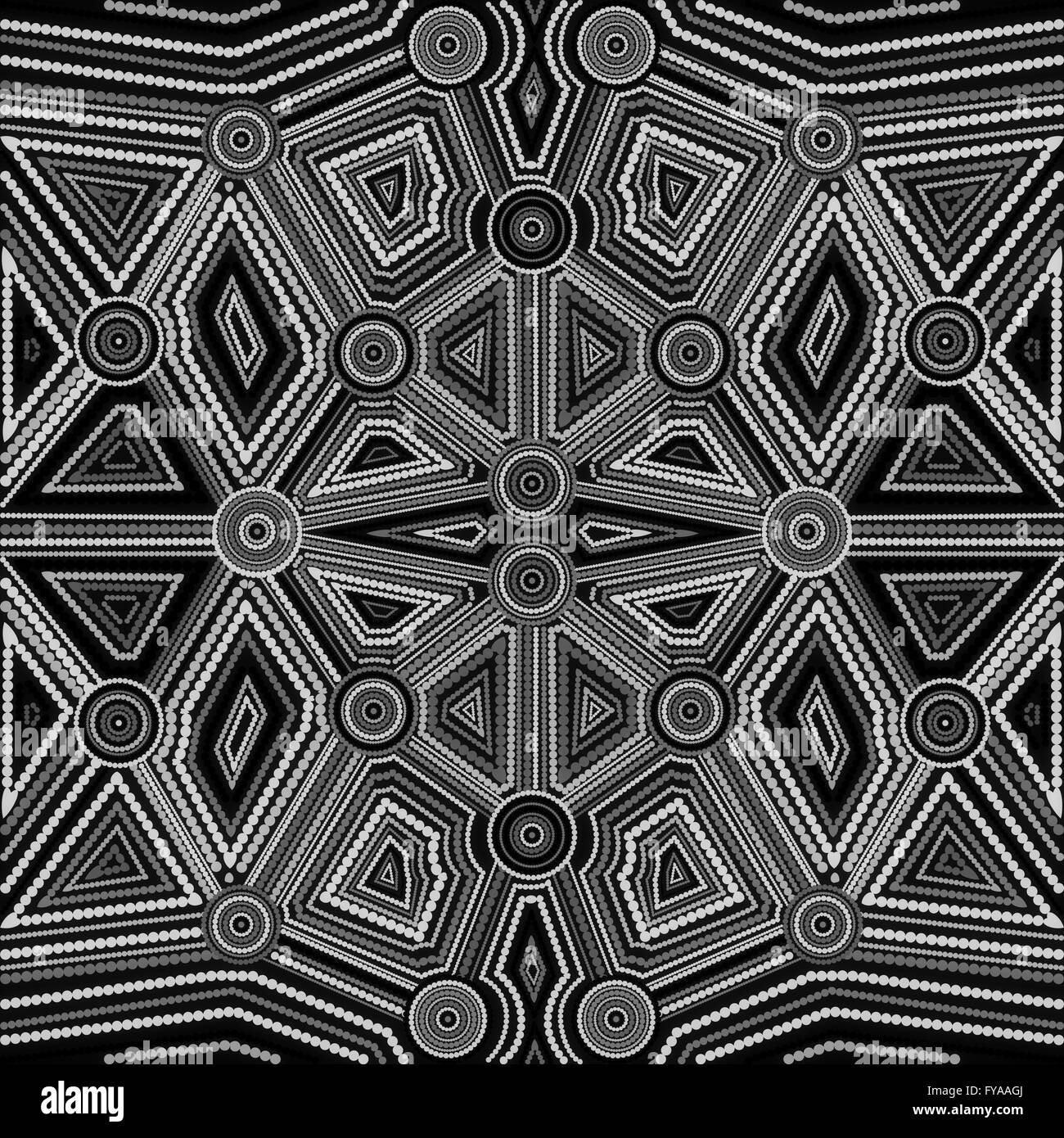 Style abstrait de l'art autochtone australienne motif géométrique. Style ethnique. Banque D'Images